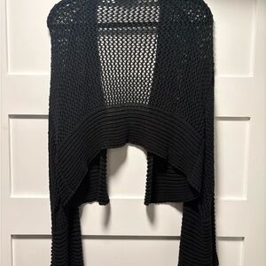 Anthropologie Black Open-Knit Shrug